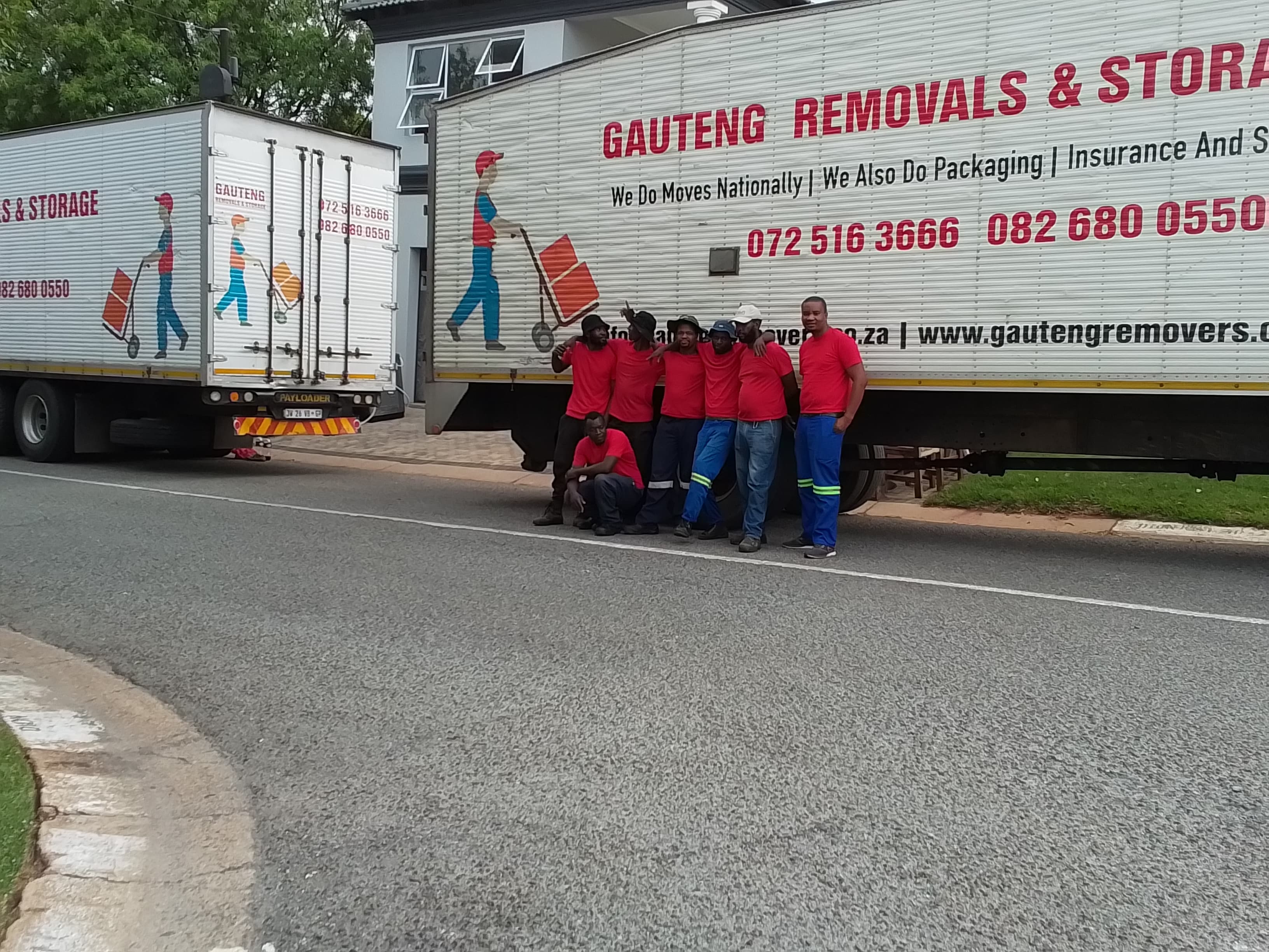 Gauteng Removals team with their moving trucks